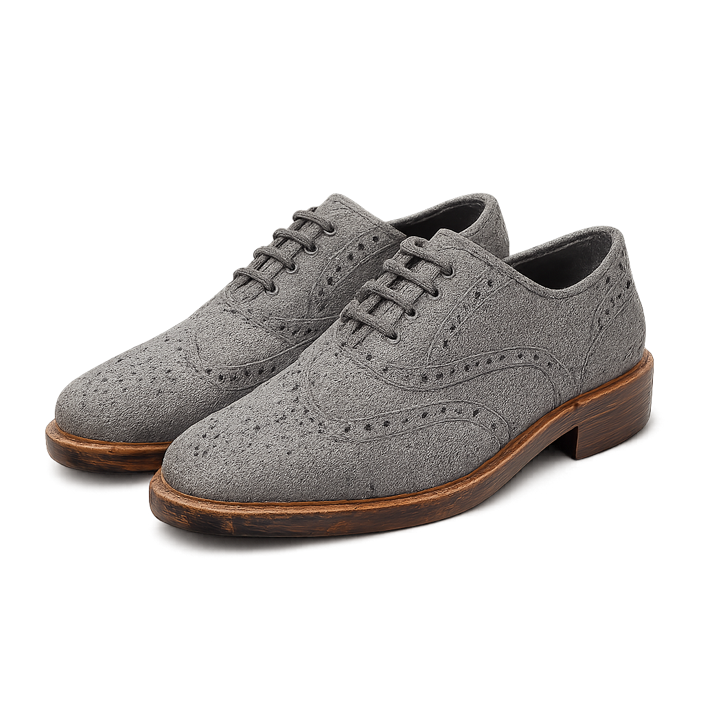Graue Brogues - Kesbury Schuhe